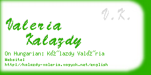 valeria kalazdy business card
